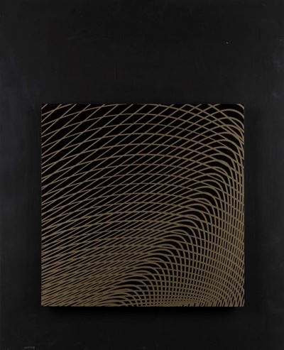 Curva di optimum di Parete e curva di piega di Whitney, tecnica mista su tavola, 1974