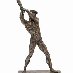A silver sculpture "Ercole", 20th Century