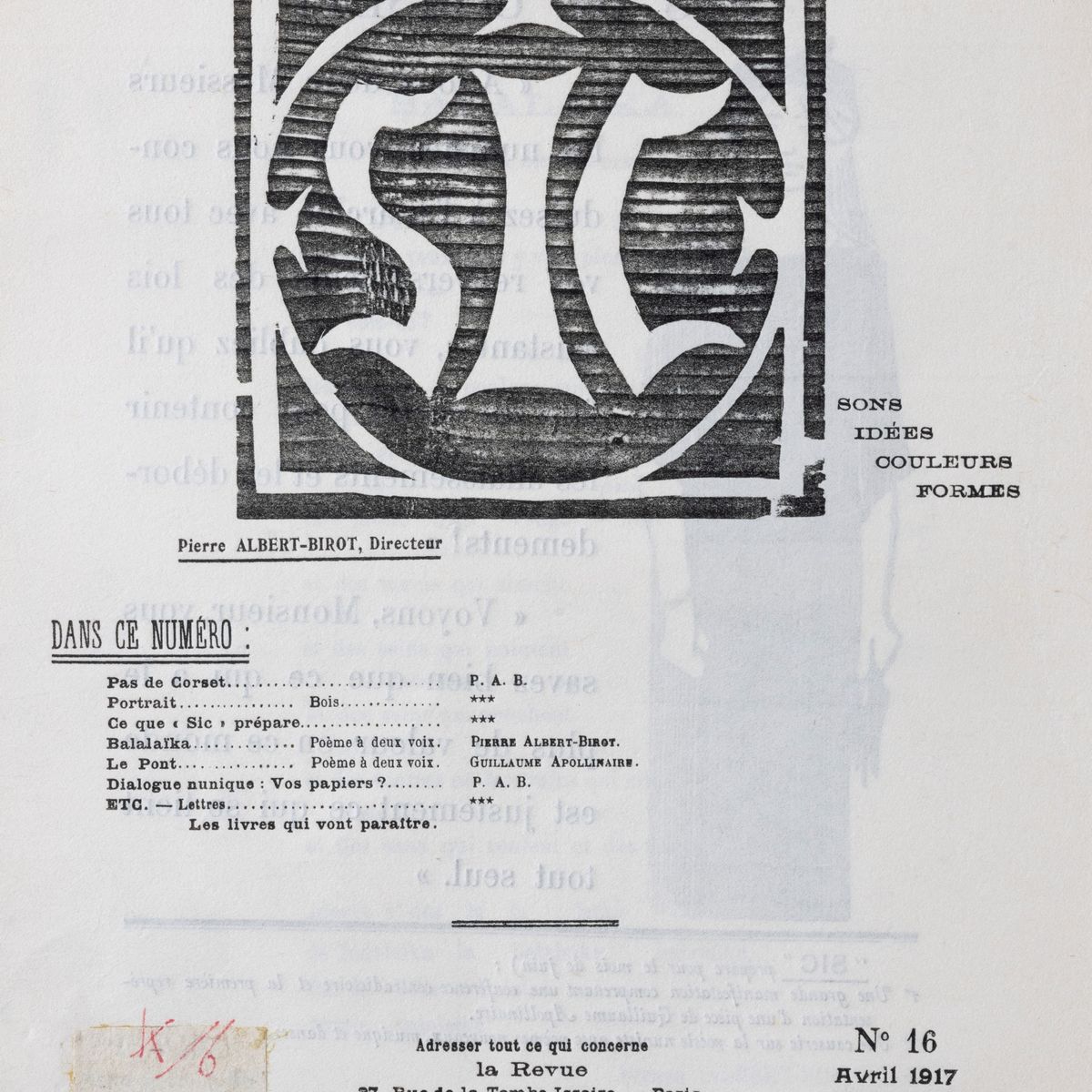 Pierre Albert-Birot, SIC. Sons - Idées - Couleurs - Formes (Collezione completa 1916-1919)