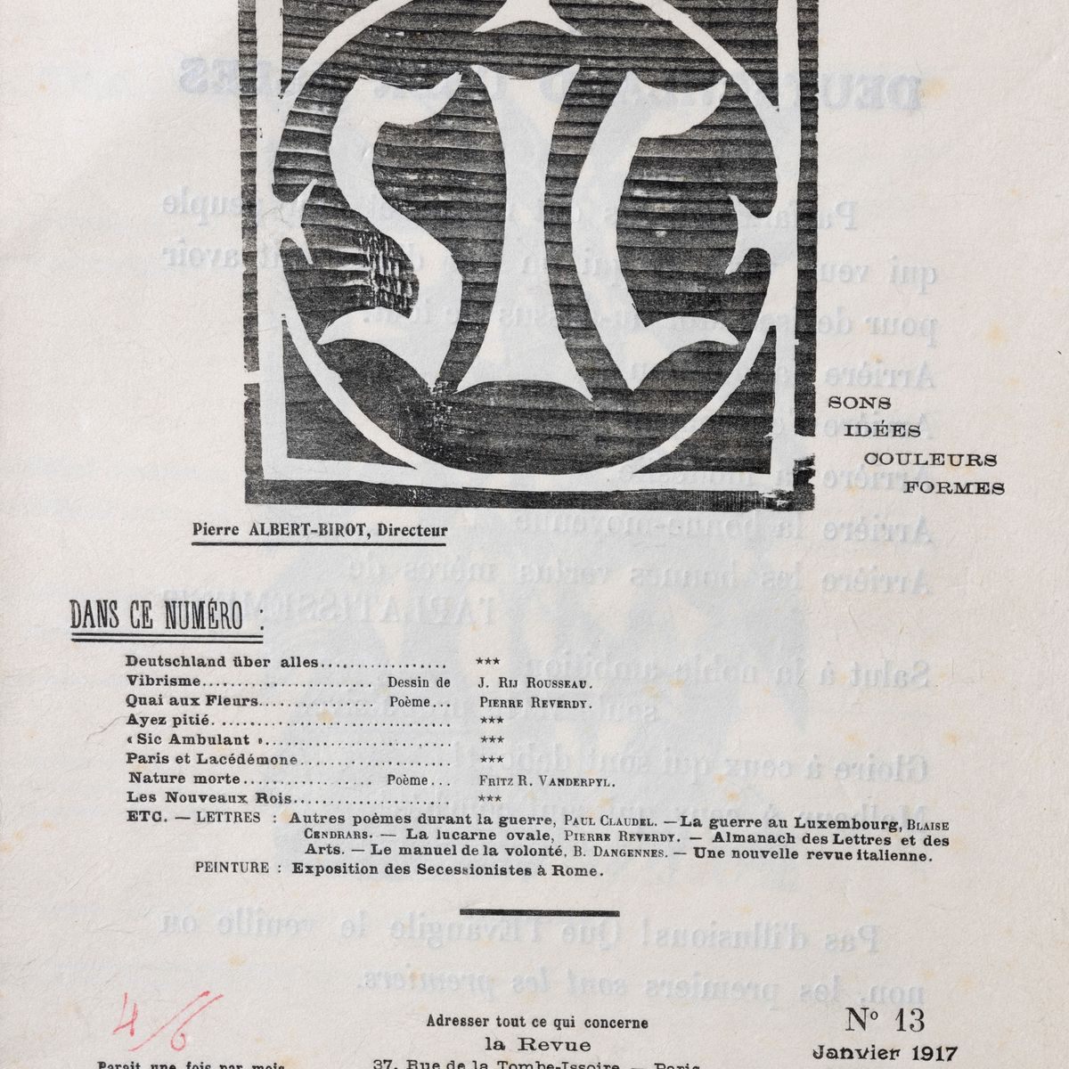 Pierre Albert-Birot, SIC. Sons - Idées - Couleurs - Formes (Collezione completa 1916-1919)