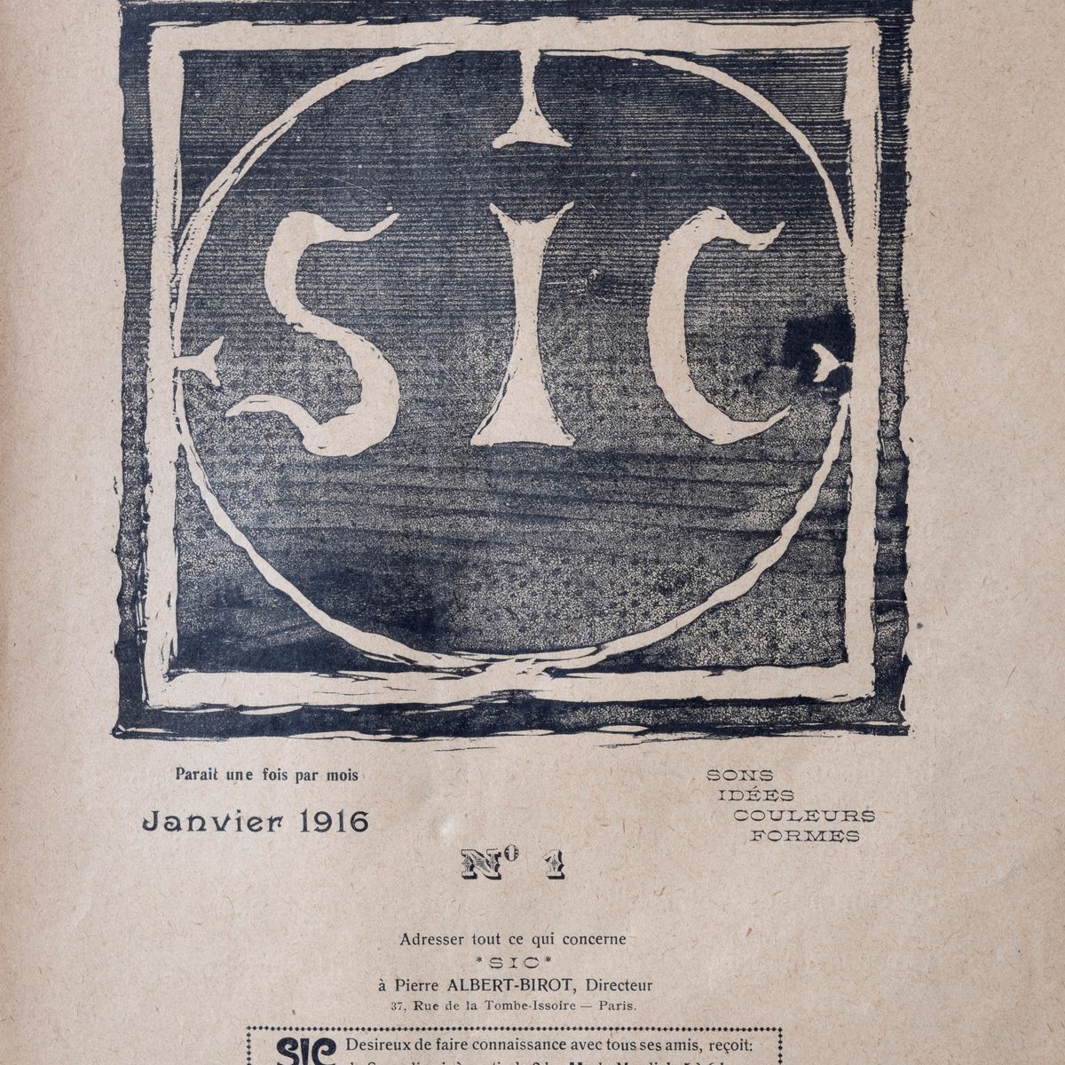 Pierre Albert-Birot, SIC. Sons - Idées - Couleurs - Formes (Collezione completa 1916-1919)