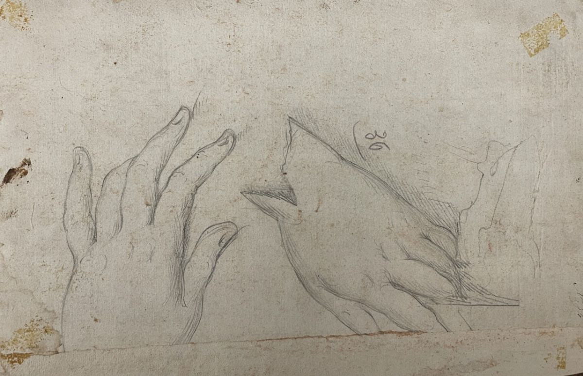 Scuola Italiana, Secolo XVII - Studio di Mani e di Bimbo (recto); e Studio di Mani (verso)