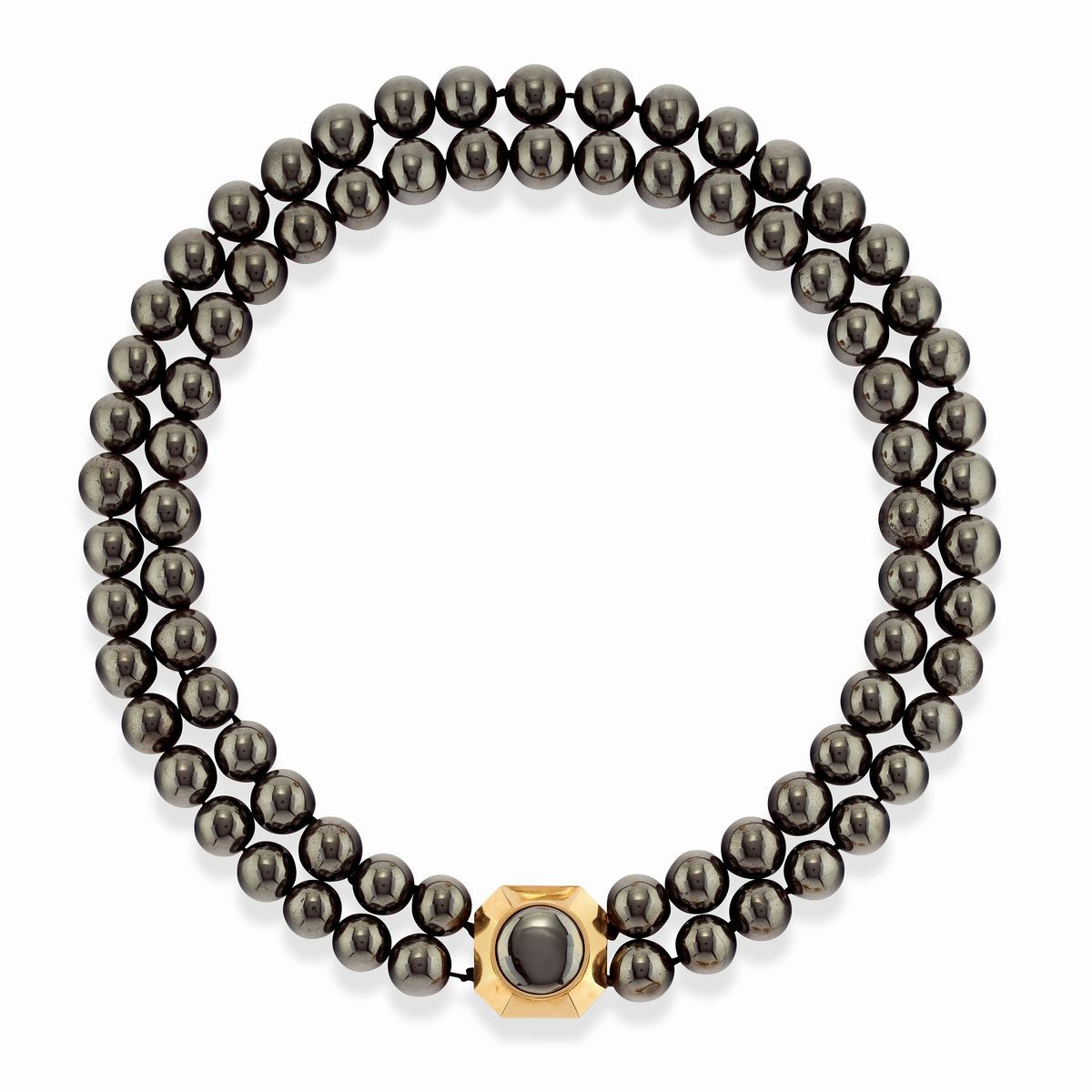 Parure in oro giallo 18k con ematite