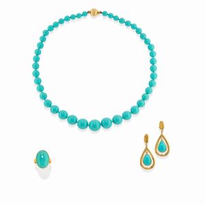  - Parure con pasta di turchese e turchese