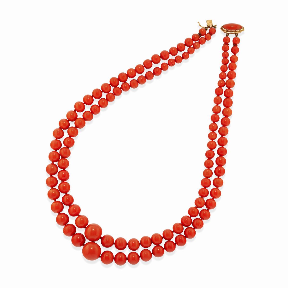 Parure in oro giallo 18k con corallo