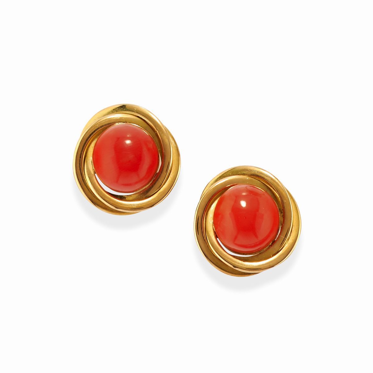 Parure in oro giallo 18k con corallo