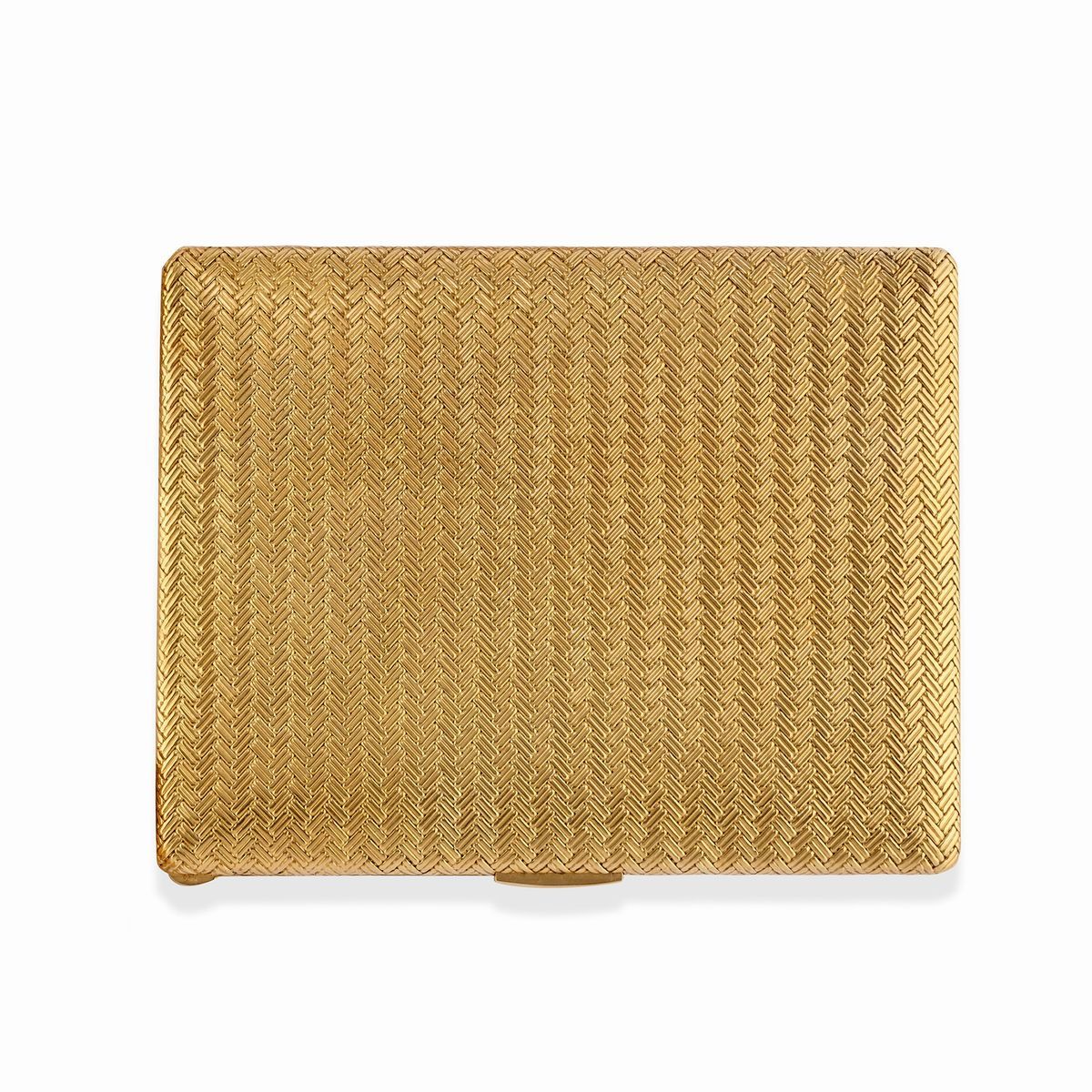 Tre porta sigarette e una scatola in oro giallo 18k