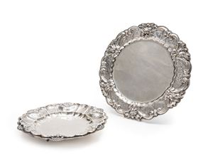 A silver plate and stand, Italy 20th Century