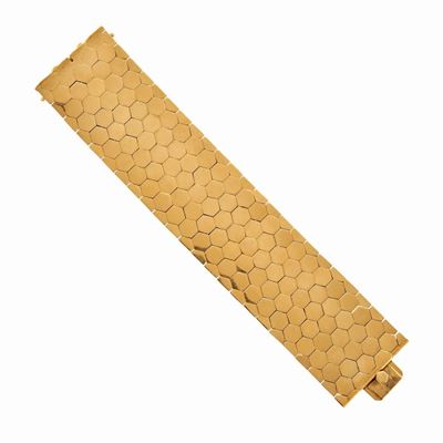 Bracciale a nido d'ape, oro giallo 18k, 1940 circa