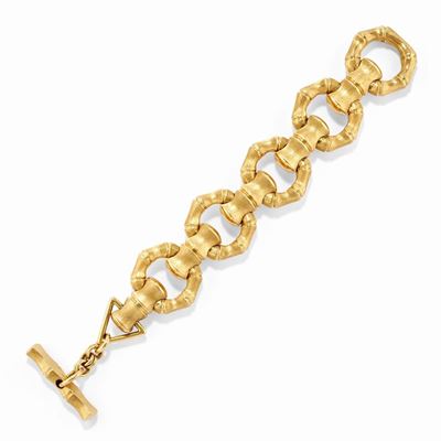 Bracciale Bamboo in oro giallo 18k, reversibile