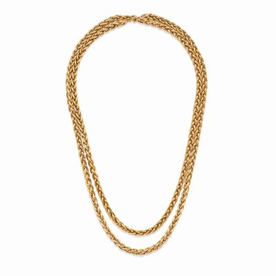 Collana in oro giallo 18k, maglia tubolare