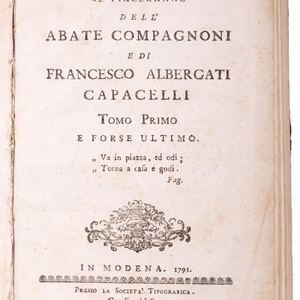 Illuminismo - Compagnoni, Giuseppe / Albergati Capacelli, Francesco - Lettere piacevoli se piaceranno dell'abate Compagnoni e di Francesco Albergati Capacelli