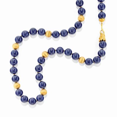 Collana in lapislazzuli, oro giallo 18k