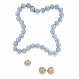  - Demi parure con pietra dura lilla