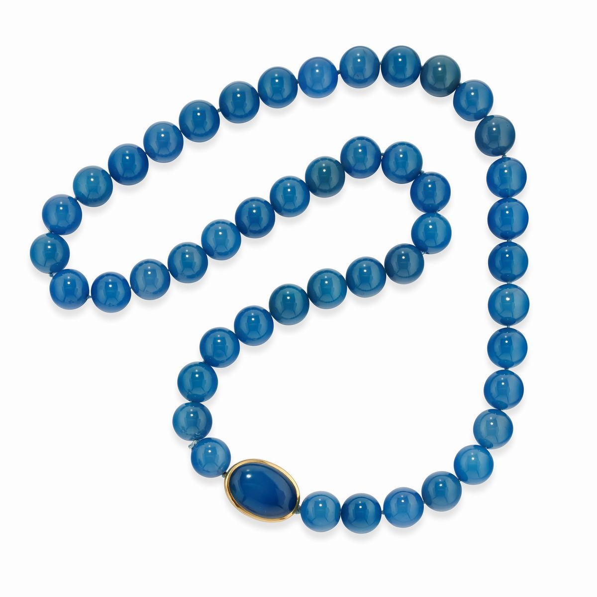 Demi parure in calcedonio, oro giallo 18k