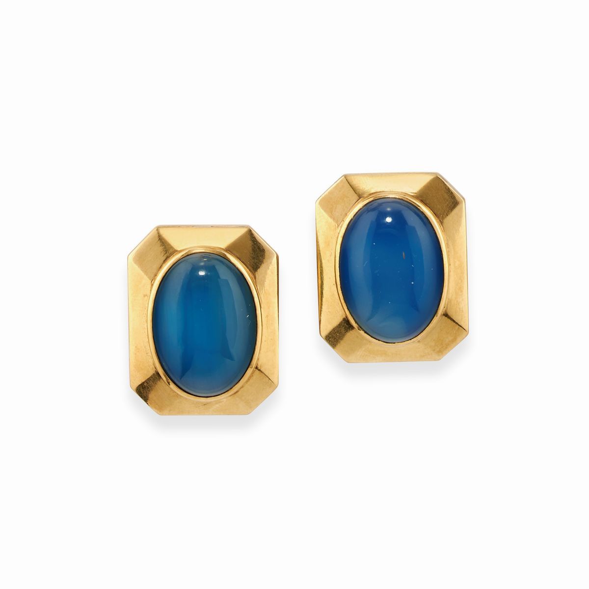 Demi parure in calcedonio, oro giallo 18k