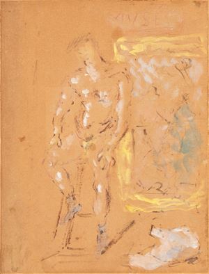 De Pisis Filippo - Nudo seduto-Musè