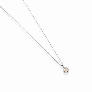 A 14k white gold and diamond necklace, with certificate