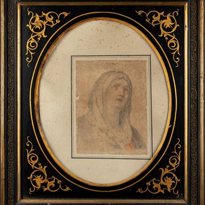 Lotto Composto da Due Disegni Raffiguranti Madonna Orante ed Ecce Homo Entro Cornice