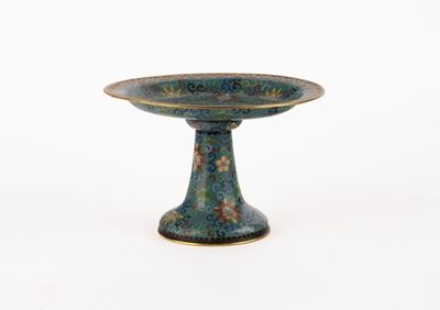 Alzata in smalto cloisonné, Cina, secolo XIX