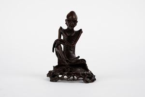 A boxwood ascetic buddha. China, 19th c.