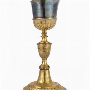 Gilded metal goblet, 18th century