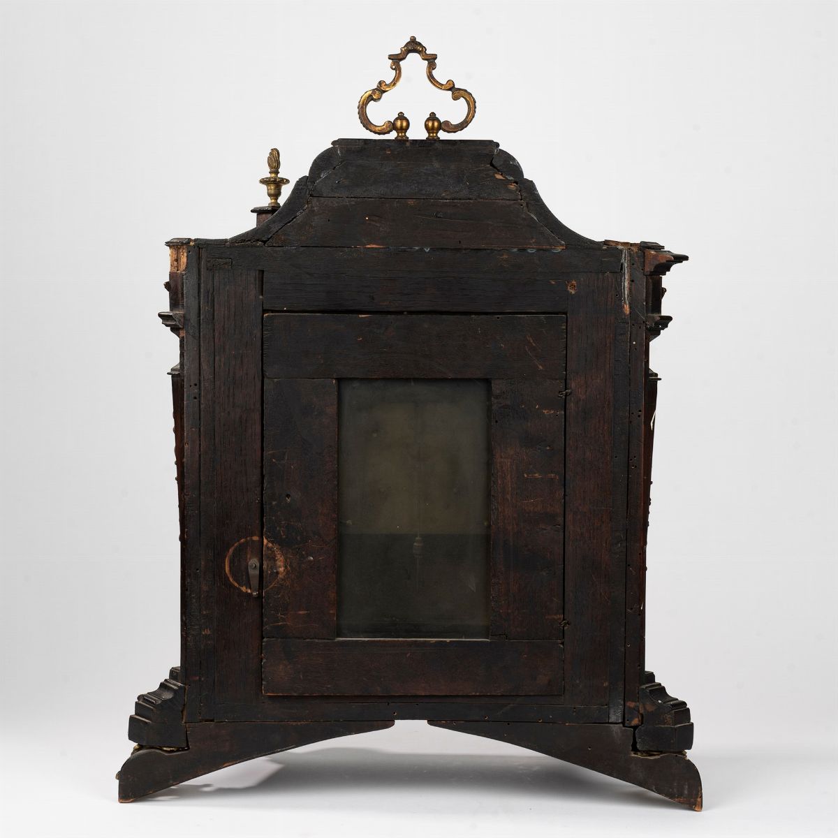 Pendola Romana Luigi XIV in Legno Ebanizzato e Applicazioni in Bronzo Dorato Secoli XVII-XVIII