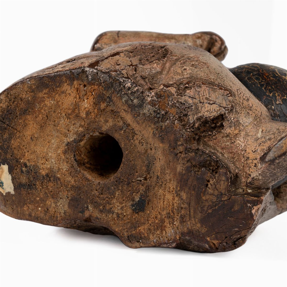 Scultura in Legno Policromo Raffigurante Gesù Bambino con Globo, Secolo XVII