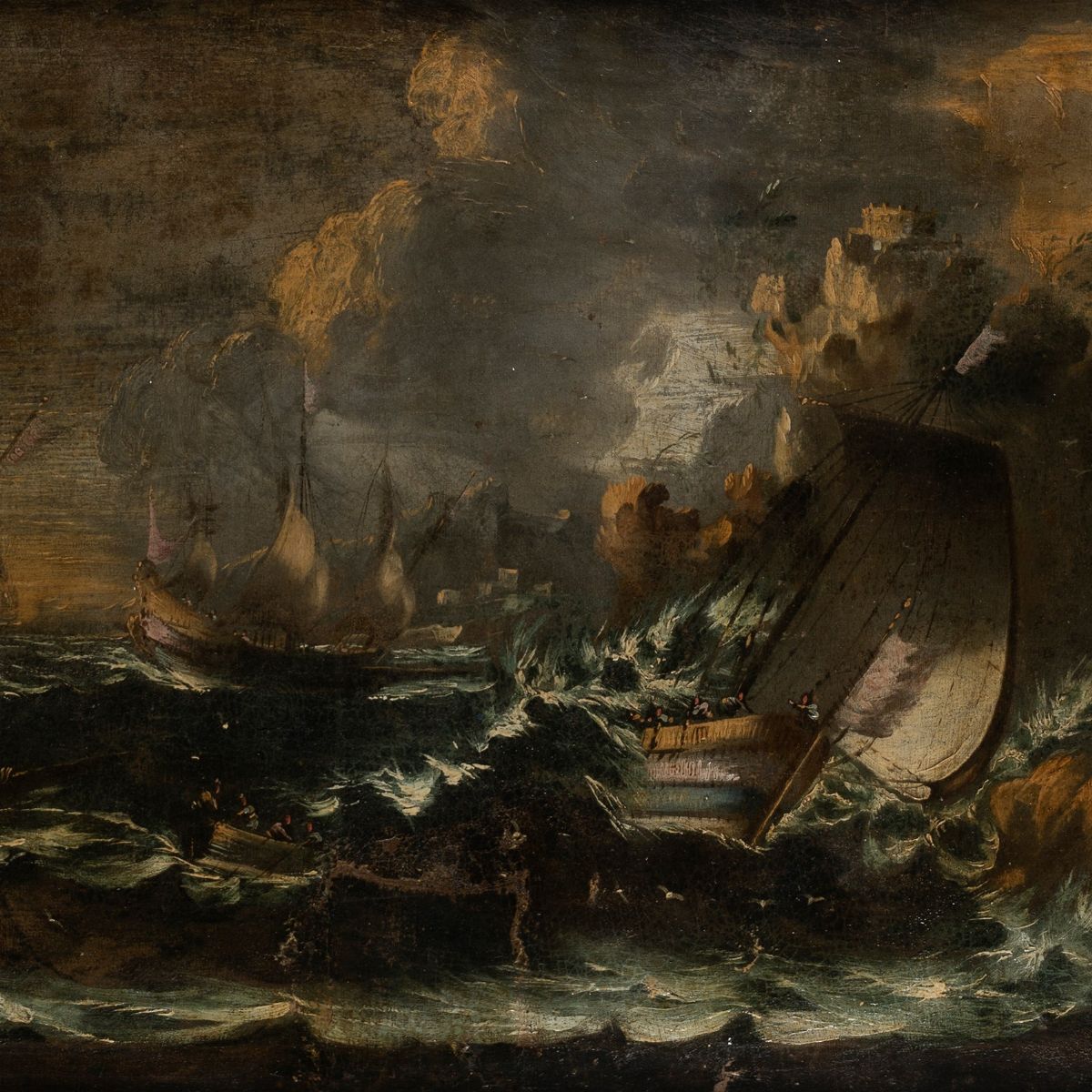 Scuola Italiana, Secolo XIX - Scena di Naufragio