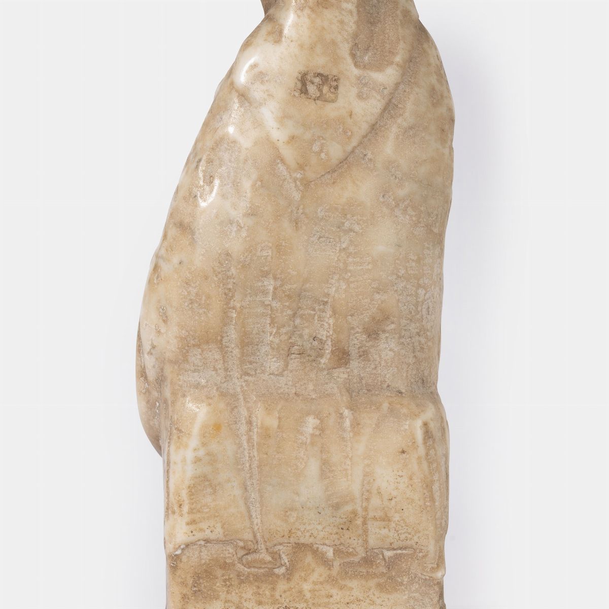 Scultura in Marmo Raffigurante Madonna con Bambino