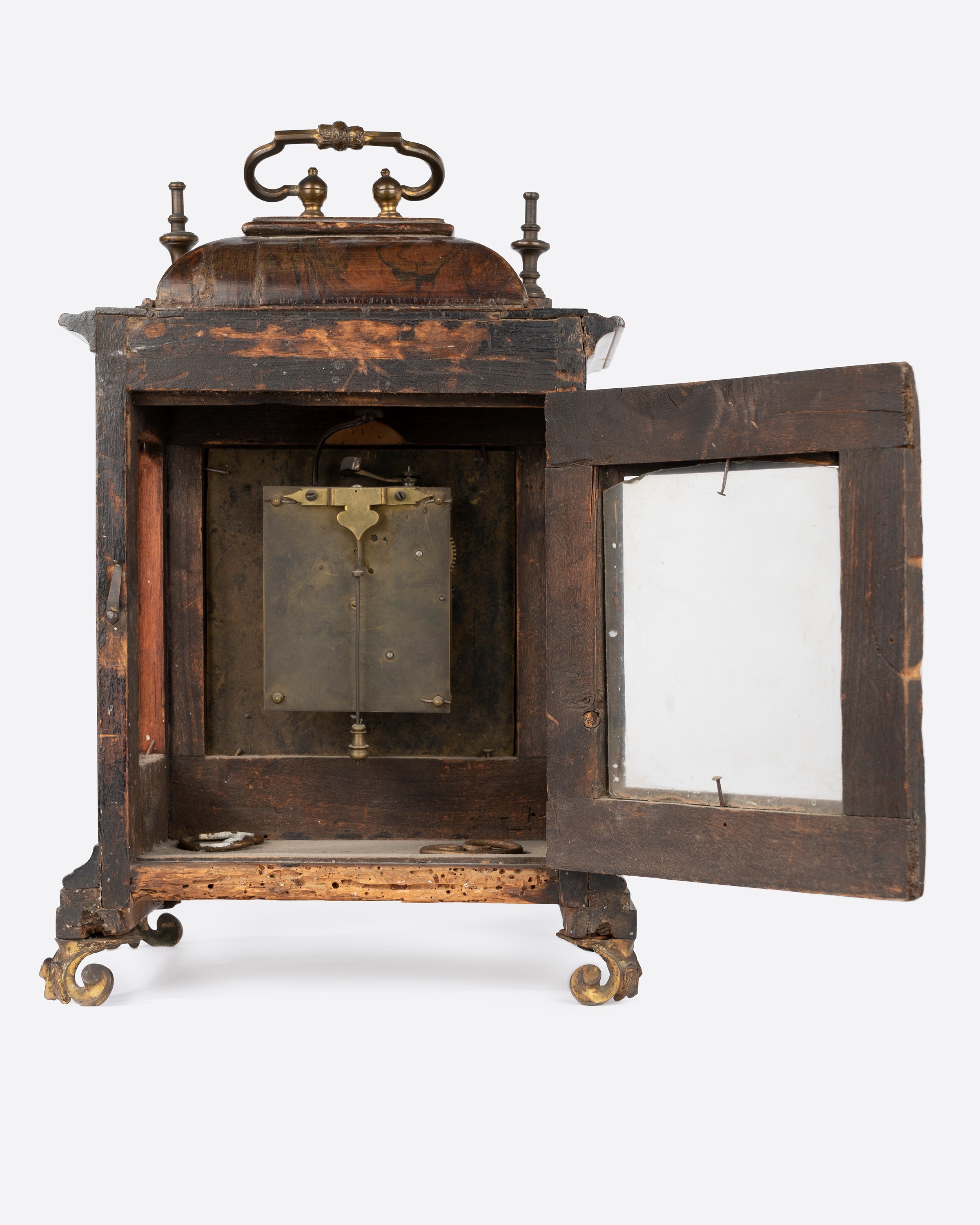 Pendola da Tavolo in Legno e Bronzo, Secolo XVIII
