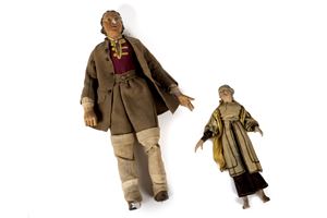  - Lot of two nativity scene figures, 19th century