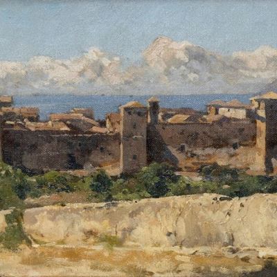 Veduta di Terracina con il Monte Circeo
