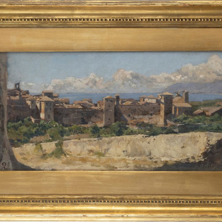 Filiberto Petiti - Veduta di Terracina con il Monte Circeo