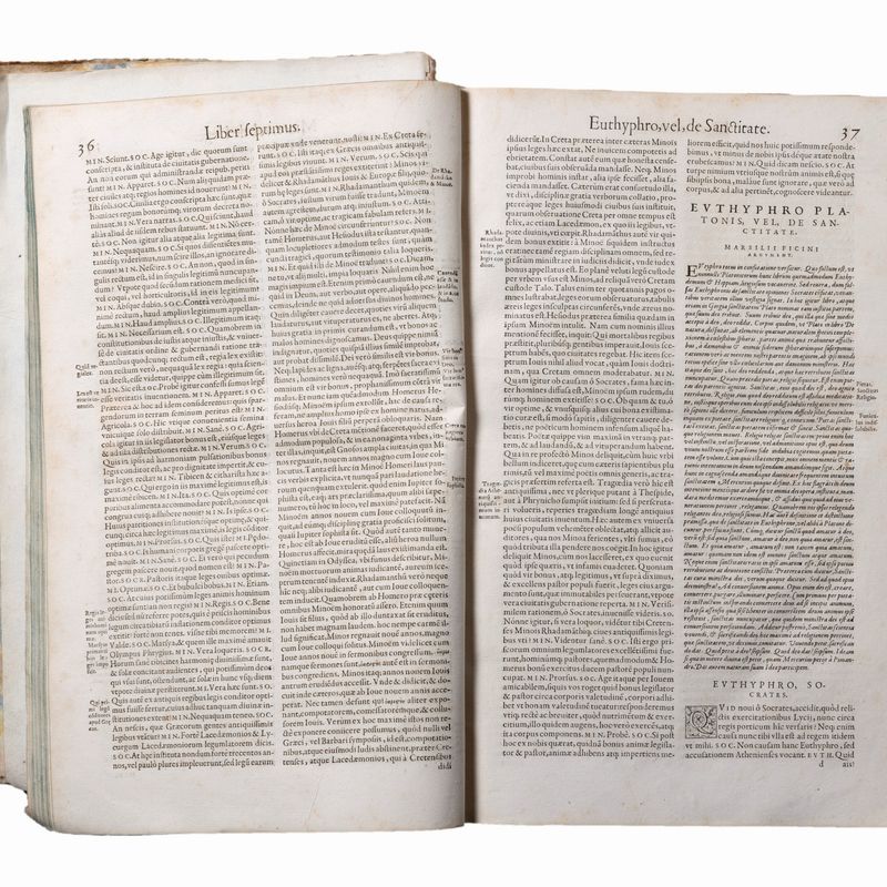 Platone, Divini Platonis Opera Omnia, tradotto da Marsilio Ficino