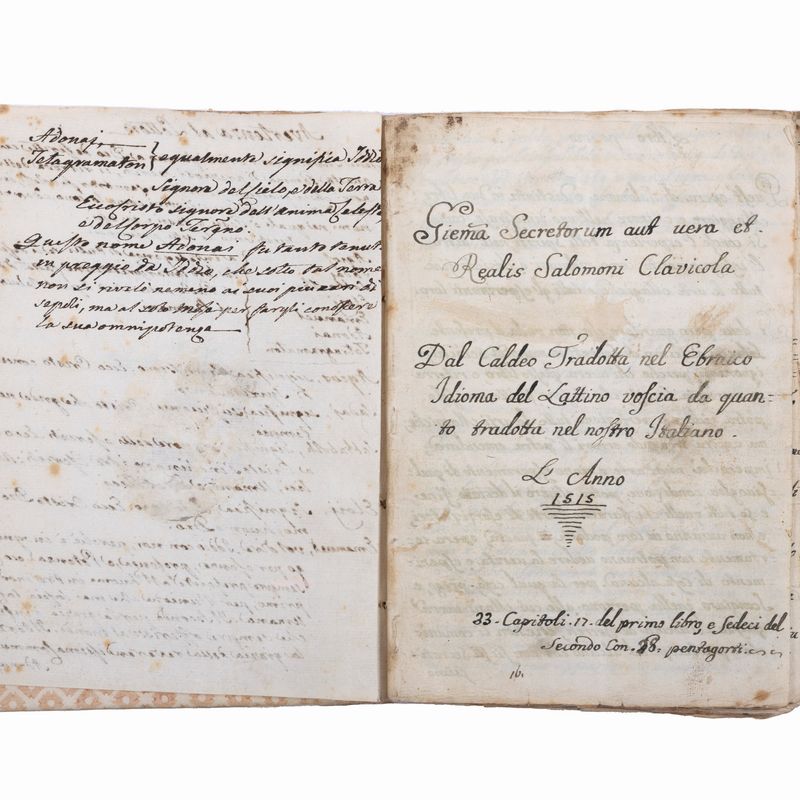 Clavicula Salomonis, Gemma di preziosi secreti - manoscritto del XVIII secolo