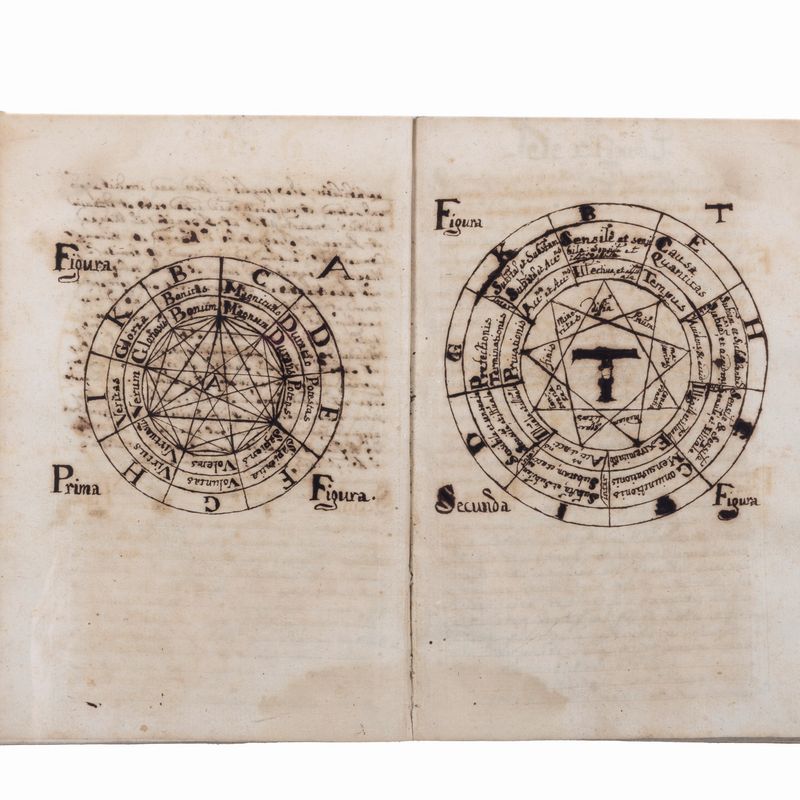 Raimondo Lullo - Ars Parva, manoscritto del 1650 con disegni mnemonici