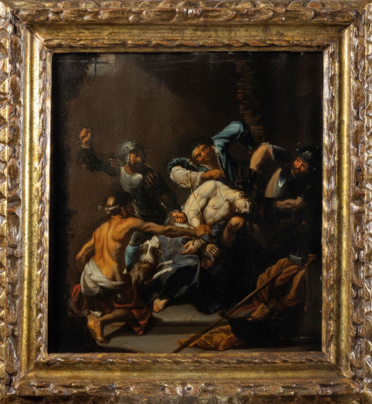 Scuola Fiamminga, Secolo XVII - Incoronazione di spine, olio su rame