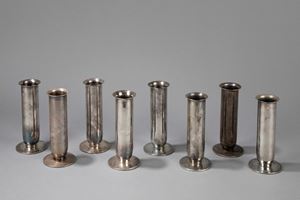 Eight monoflower vases / candle holders