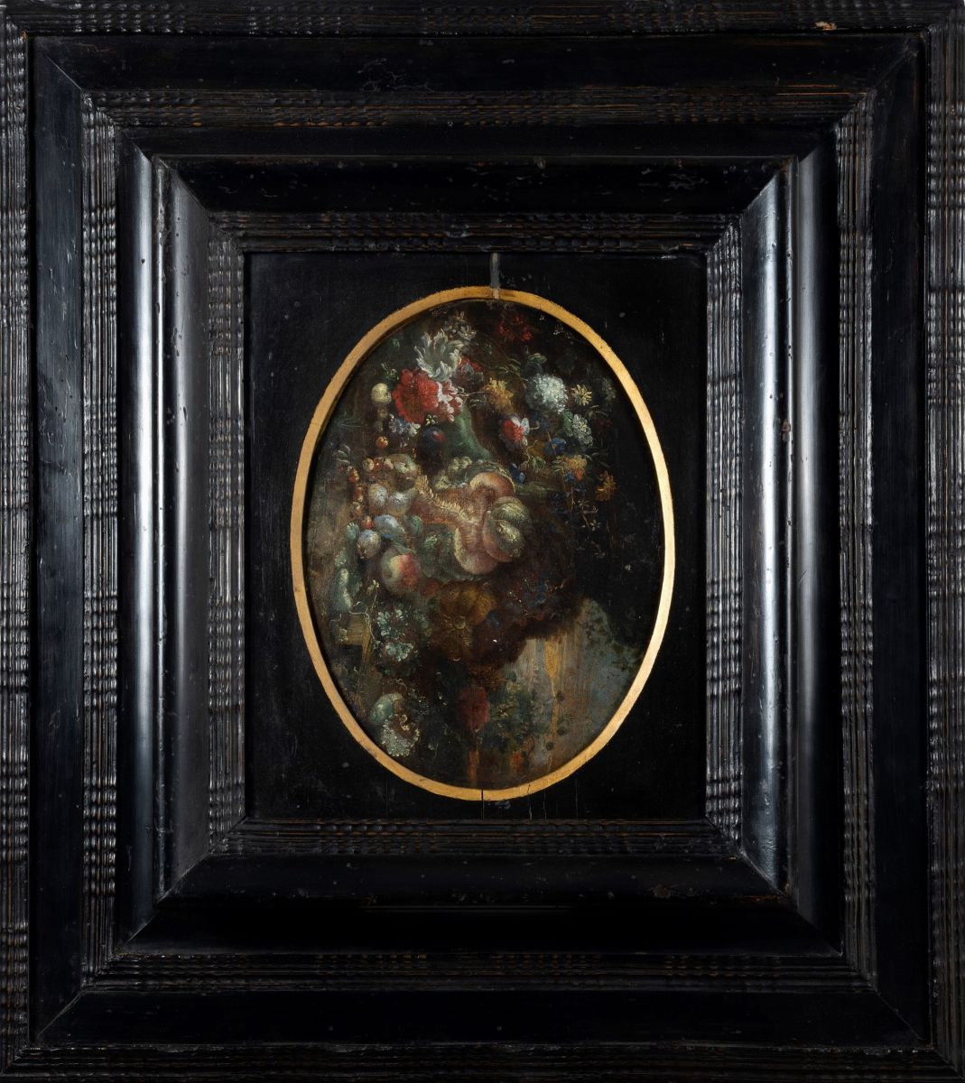 Scuola Italiana, Secolo XVIII - Natura Morta di Fiori e Frutti En Plein Air