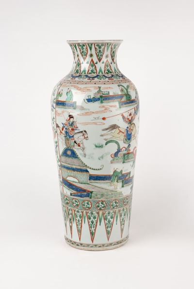 Vaso a rouleau in porcellana Famiglia Verde, Cina, periodo Kangxi (1661-1722)