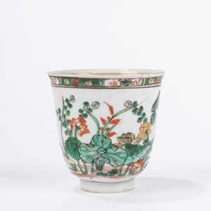 Tazza in porcellana famiglia verde. Cina, secolo XVIII/XIX