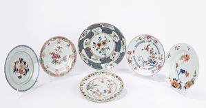 Sei piattini in porcellana. Cina, secolo XVIII/XIX 