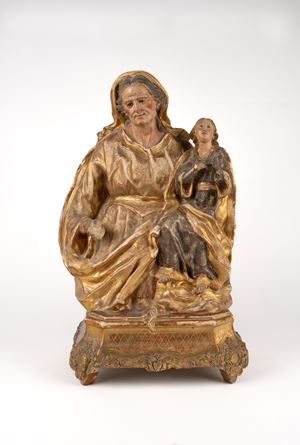 Scultura in legno intagliato e dorato. Manifattura napoletana secolo XVIII