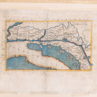 Tabula quinta de Europa, acquaforte con coloritura coeva