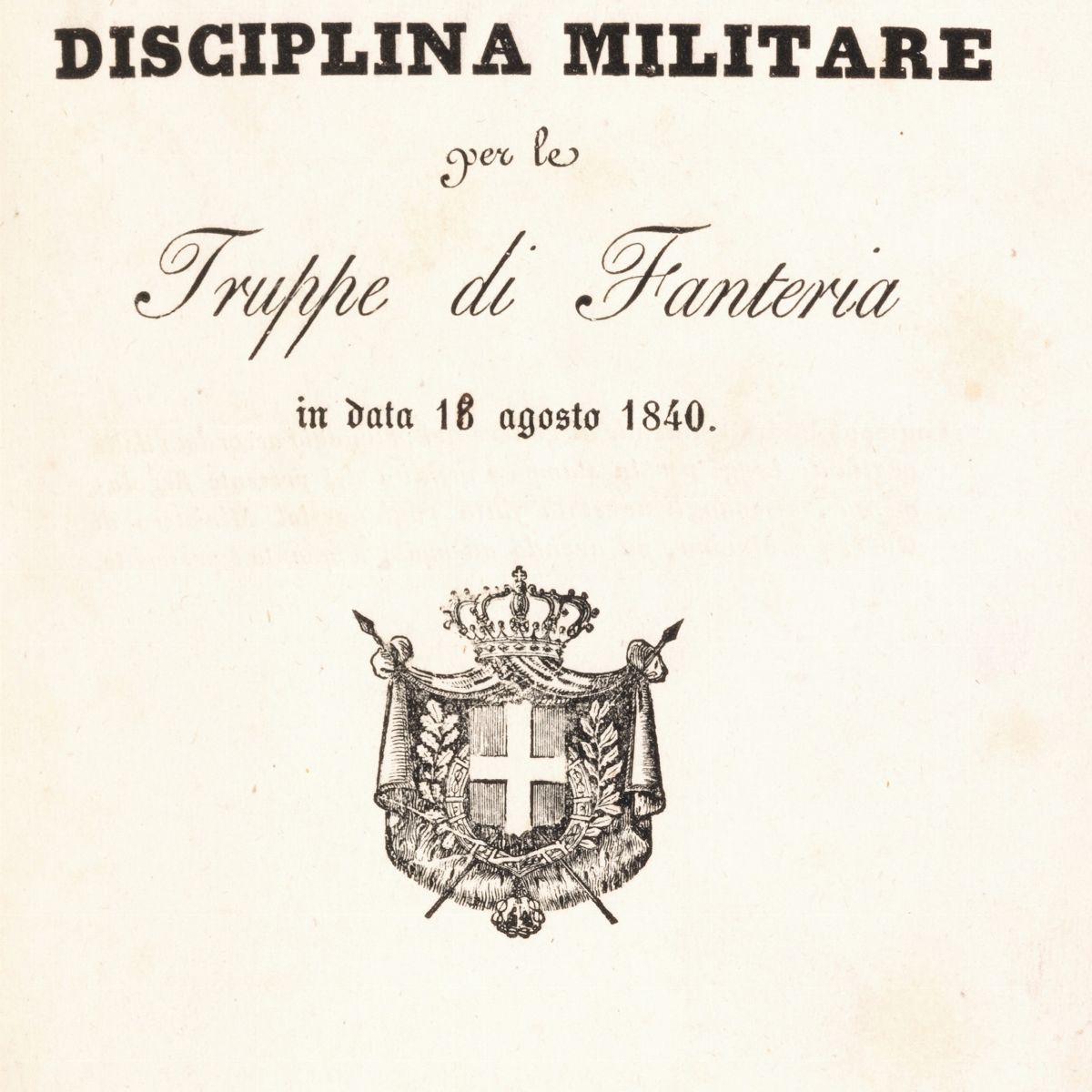 Fodratti, Regolamento di disciplina militare per le truppe di Fanteria, 1840