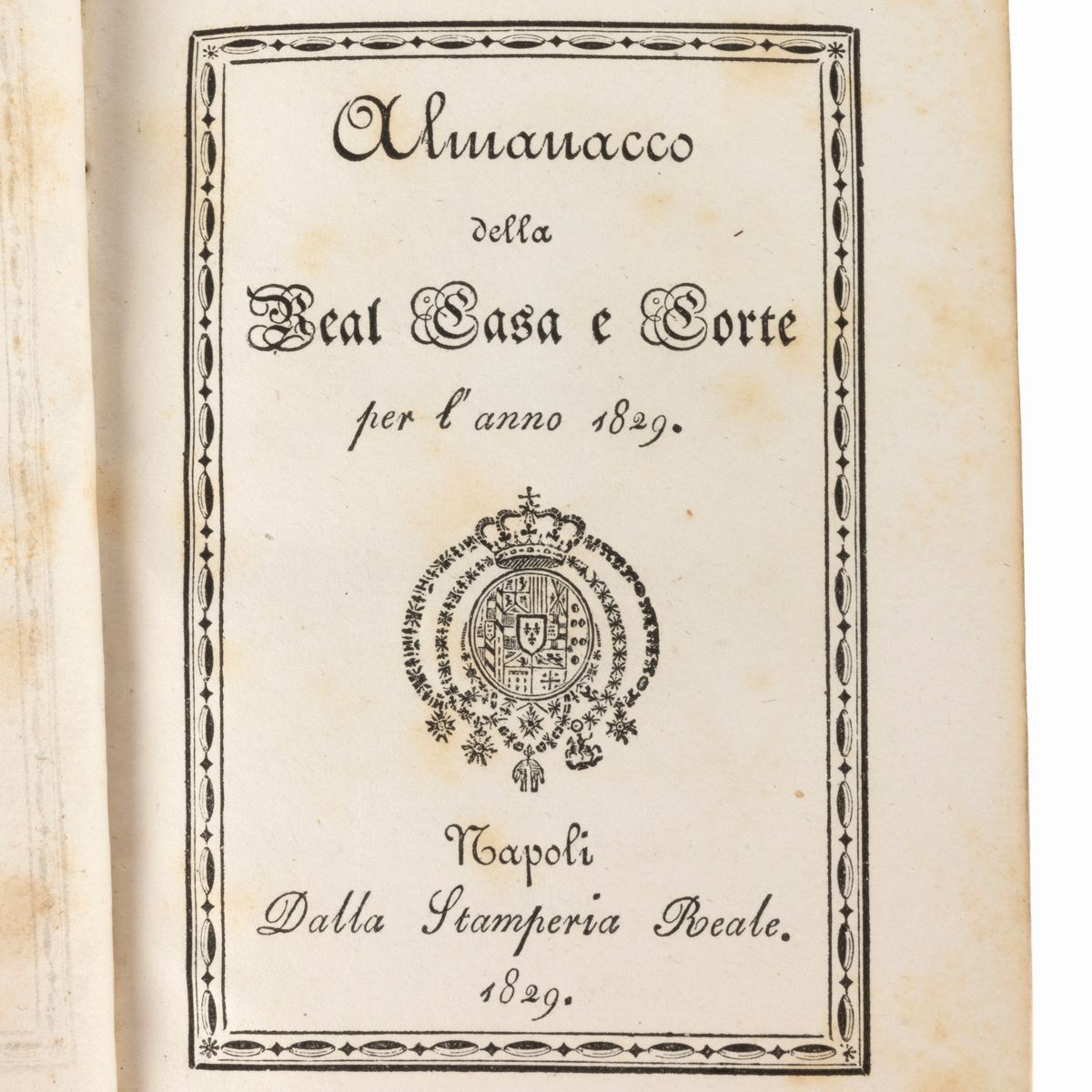 Almanacco della Real Casa e Corte per l'anno 1829, Napoli, stamperia Reale