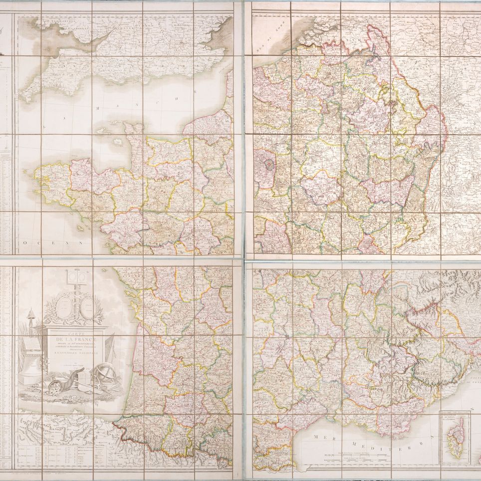 Belleyme, Carte de la France - Environs de Macon et Geneve, 1791