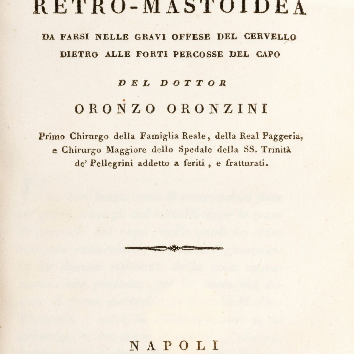 Oronzini Oronzo - Nuova operazione intitolata retro-mastoidea