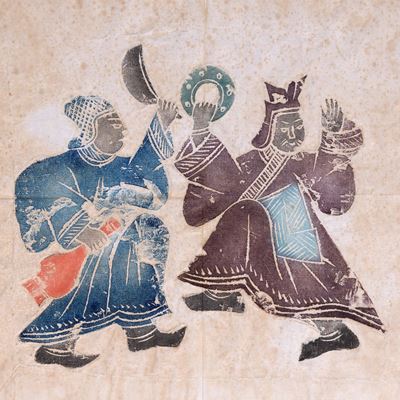 Lotto Composto da 7 Stampe con Cavalieri, Cina Secolo XX
